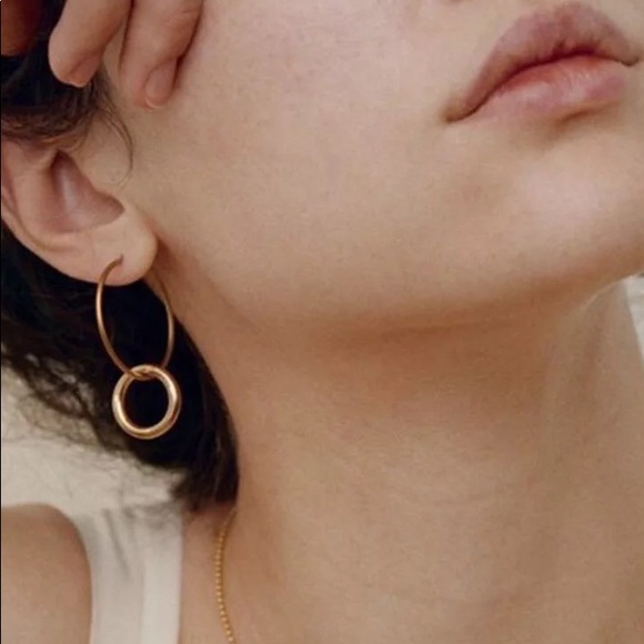 Jewelry - ⚜️[𝟯/$𝟭𝟴]⚜️Gold Round Charm Hoop Earrings NEW